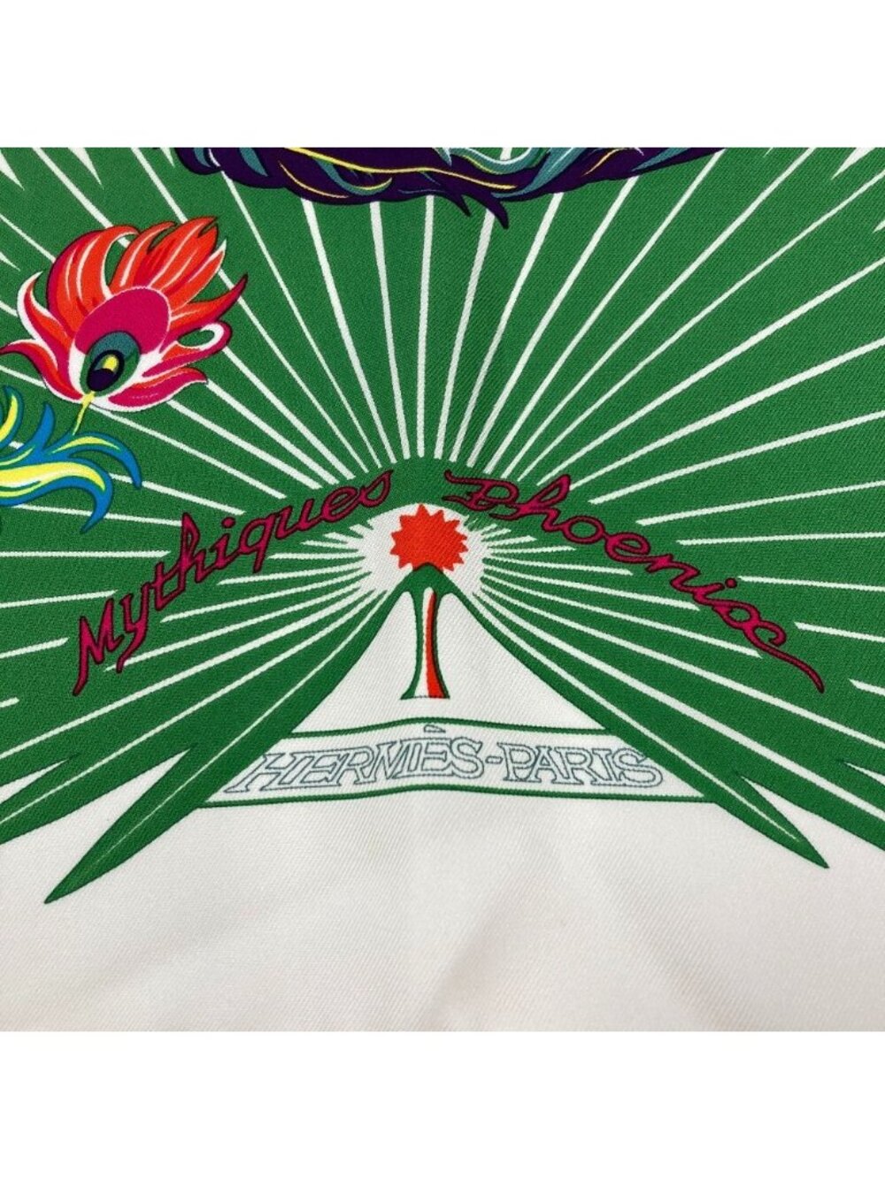 Hermes Carre 90 Mythiques Phoenix Silk Scarf White Multicolor - Picture 6 of 10